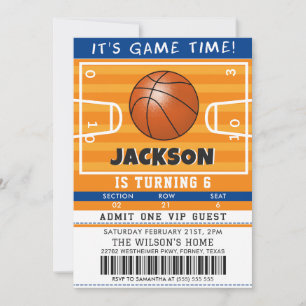 Basketball Birthday Party Invitation Kaart