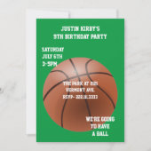 Basketball Birthday Party Invitation Kaart (Voorkant)