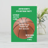 Basketball Birthday Party Invitation Kaart (Staand voorkant)
