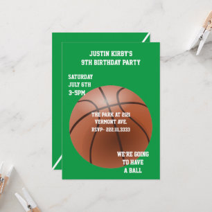 Basketball Birthday Party Invitation Kaart