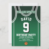 Basketball Birthday Party Invitation Kaart (Voorkant)