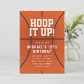 Basketball Birthday Party Invitation Kaart (Staand voorkant)