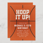 Basketball Birthday Party Invitation Kaart (Voorkant / Achterkant)