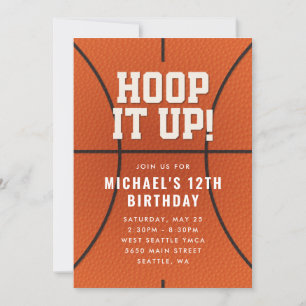 Basketball Birthday Party Invitation Kaart
