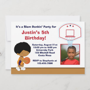 Basketball Birthday Party Invitation Kaart