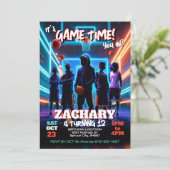 Basketball Birthday Party Invitation Kaart (Staand voorkant)