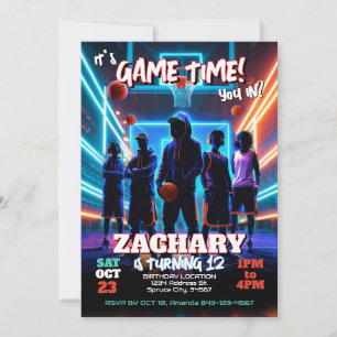Basketball Birthday Party Invitation Kaart