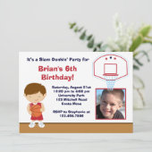 Basketball Birthday Party Invitation Kaart (Staand voorkant)