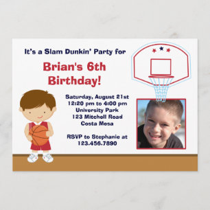 Basketball Birthday Party Invitation Kaart