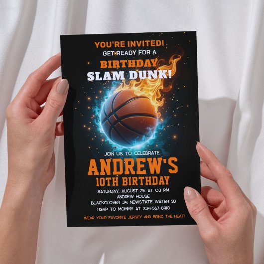 Basketball Birthday Party Invitation Kaart