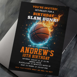 Basketball Birthday Party Invitation Kaart