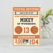 Basketball Birthday Party Invitation Kaart (Staand voorkant)