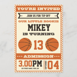 Basketball Birthday Party Invitation Kaart
