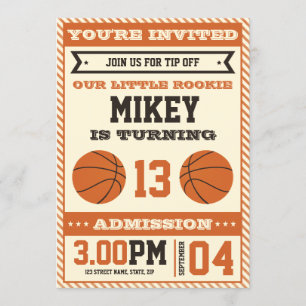 Basketball Birthday Party Invitation Kaart