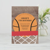 Basketball Birthday Party Invitation Kaart (Staand voorkant)