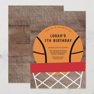 Basketball Birthday Party Invitation Kaart