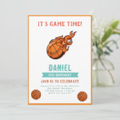 Basketball Birthday Party Kaart (Staand voorkant)
