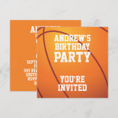 Basketball Birthday Party Kaart (Voorkant / Achterkant)