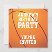 Basketball Birthday Party Kaart (Voorkant)
