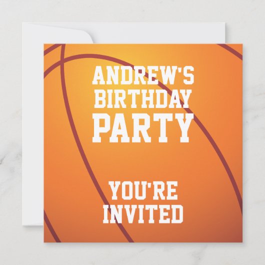 Basketball Birthday Party Kaart (Voorkant)