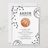 Basketball Birthday Party Kaart (Voorkant)