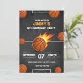 Basketball Birthday Party Kaart (Staand voorkant)