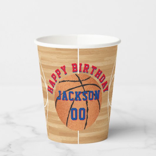 Basketball Birthday Party Papieren Bekers (Links)
