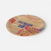 Basketball Birthday Party Papieren Bordje (Gekanteld)
