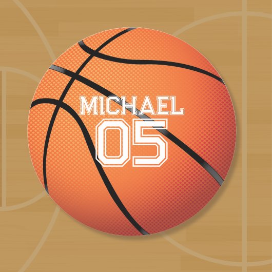 Basketball Birthday Party Ronde Sticker