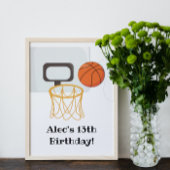 Basketball Birthday Party Sign Poster