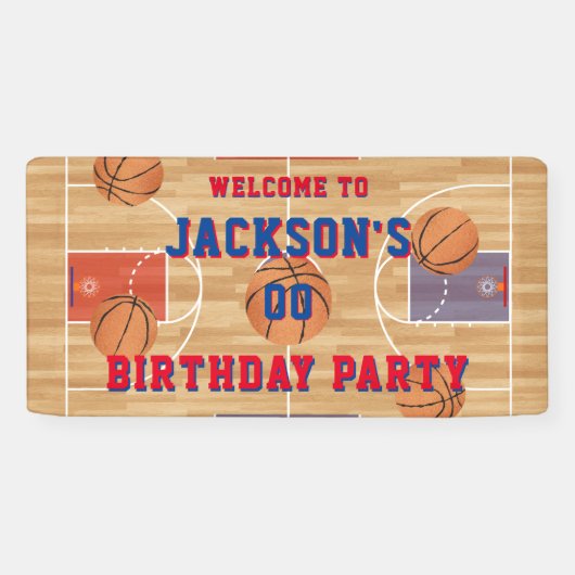 Basketball Birthday Party Spandoek (Horizontaal)