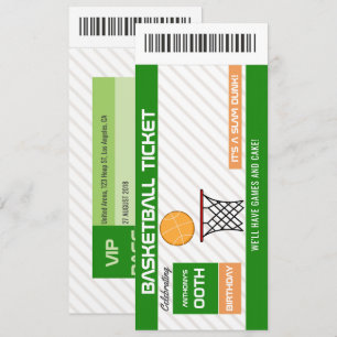 Basketball Birthday Party Ticket nodig Kaart