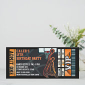 Basketball Birthday Party VIP Ball Game Ticket Kaart (Staand voorkant)