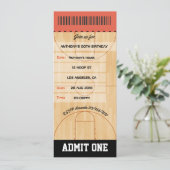 Basketball Birthday Party voegt foto Ticket toe Kaart (Staand voorkant)