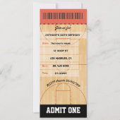 Basketball Birthday Party voegt foto Ticket toe Kaart (Voorkant)