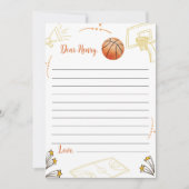 Basketball Birthday Time Capsule Note Kaart (Voorkant)