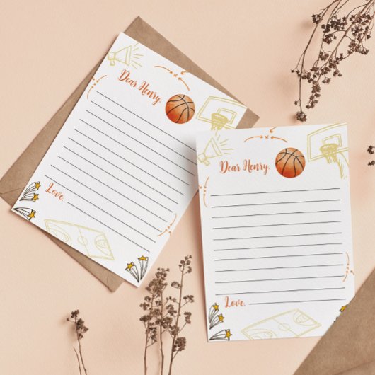 Basketball Birthday Time Capsule Note Kaart