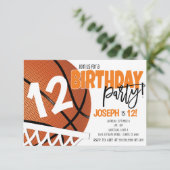 Basketball Birthday Uitnodiging (Staand voorkant)