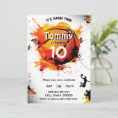 Basketball Birthday Uitnodiging (Staand voorkant)