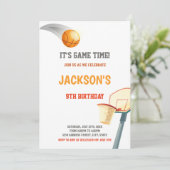 Basketball Birthday Uitnodiging (Staand voorkant)