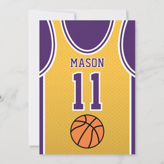 Basketball Birthday Uitnodiging (Achterkant)