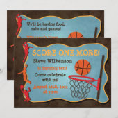 Basketball Birthday Uitnodiging (Voorkant / Achterkant)