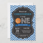 Basketball Birthday Uitnodiging eerste verjaardag (Voorkant)