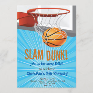 Basketball Birthday-uitnodigingen Kaart