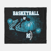 Basketball - Black en Baby Blue - DIY-tekst Fleece Deken (Voorkant (Horizontaal))