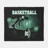 Basketball - Black en Green - DIY-tekst Fleece Deken (Voorkant (Horizontaal))