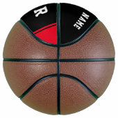 Basketball Black en Red met de naam teamnummer Basketbal (Rechts)