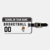 Basketball Black en White Bagagelabel (Voorkant horizontaal)