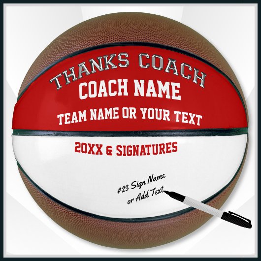 Basketball Blank Area for Player's Signatures Basketbal