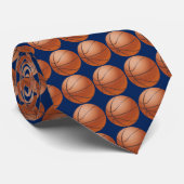Basketball, blauwe achtergrond stropdas (Opgerold)